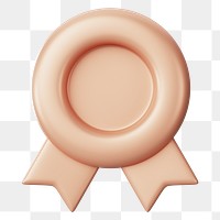 Rose gold winner badge png 3D, transparent background