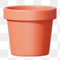 3D plant pot png, gardening illustration, transparent background