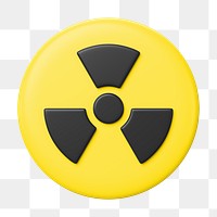 PNG 3D radiation sign, element illustration, transparent background