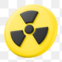 PNG 3D radiation sign, element illustration, transparent background