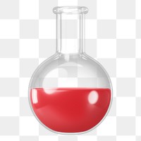 PNG 3D volumetric flask, element illustration, transparent background