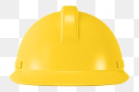 PNG 3D yellow safety helmet, element illustration, transparent background