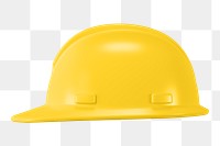 PNG 3D yellow safety helmet, element illustration, transparent background