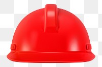 PNG 3D red safety helmet, element illustration, transparent background