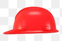 PNG 3D red safety helmet, element illustration, transparent background