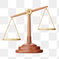 Scale of Justice png 3D element, transparent background