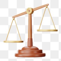 Scale of Justice png 3D element, transparent background