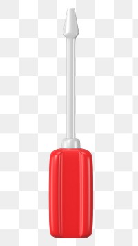 PNG 3D red screwdriver, element illustration, transparent background