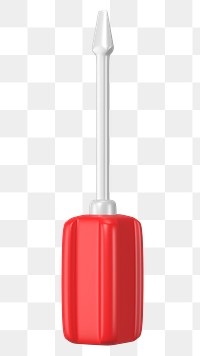 PNG 3D red screwdriver, element illustration, transparent background