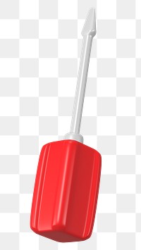 PNG 3D red screwdriver, element illustration, transparent background