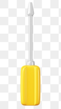 PNG 3D yellow screwdriver, element illustration, transparent background