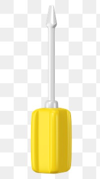 PNG 3D yellow screwdriver, element illustration, transparent background