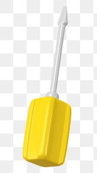 PNG 3D yellow screwdriver, element illustration, transparent background