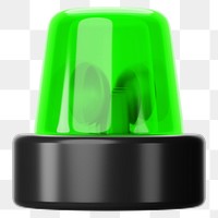 Green siren light png 3D element, transparent background