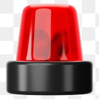 Red siren light png 3D element, transparent background