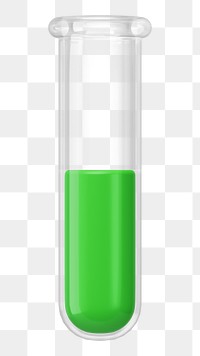 PNG 3D science test tube, element illustration, transparent background