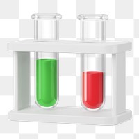 PNG 3D science test tube, element illustration, transparent background