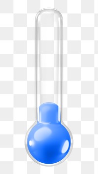 PNG 3D blue thermometer, element illustration, transparent background