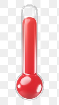 PNG 3D red thermometer, element illustration, transparent background