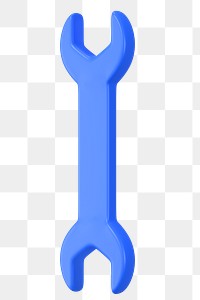 PNG 3D open-ended wrench, element illustration, transparent background