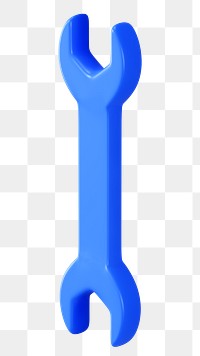 PNG 3D open-ended wrench, element illustration, transparent background