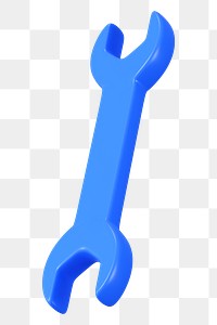 PNG 3D open-ended wrench, element illustration, transparent background