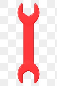 PNG 3D open-ended wrench, element illustration, transparent background