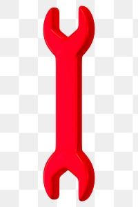 PNG 3D open-ended wrench, element illustration, transparent background