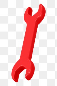 PNG 3D open-ended wrench, element illustration, transparent background