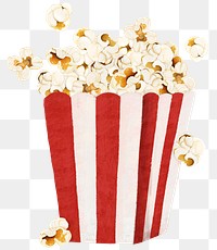 Popcorn movie snack png sticker, transparent background