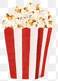 Popcorn movie snack png sticker, transparent background