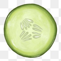 Cucumber slice vegetable png sticker, healthy food, transparent background