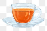 Hot tea png sticker, transparent background