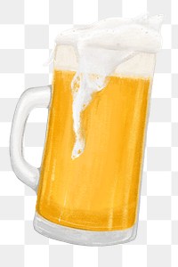 Frizzy beer png sticker, transparent background