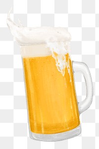 Frizzy beer png sticker, transparent background