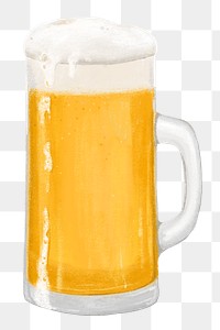 Frizzy beer png sticker, transparent background