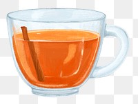 Cinnamon tea png sticker, transparent background