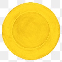 Yellow plate kitchenware png, transparent background