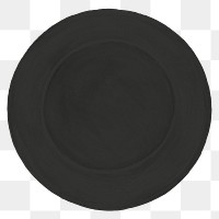 Black plate kitchenware png, transparent background