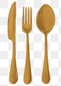 Spoon fork & knife cutlery png, transparent background