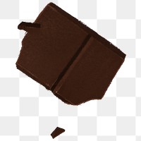 Dark chocolate bar png sticker, dessert illustration, transparent background