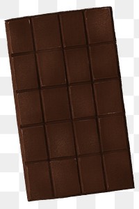 Dark chocolate bar png, dessert illustration, transparent background