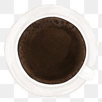 Black coffee png, transparent background