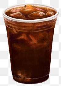 Iced Americano coffee png sticker, transparent background