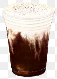 Iced cappuccino coffee png sticker, transparent background