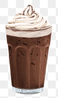 Iced chocolate png sticker, transparent background