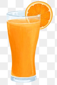 Orange juice png sticker, transparent background