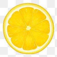 Lemon slice fruit png sticker, healthy food, transparent background