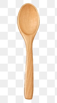 Wooden spoon cutlery png sticker, transparent background