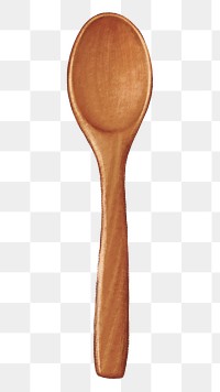 Wooden spoon cutlery png sticker, transparent background